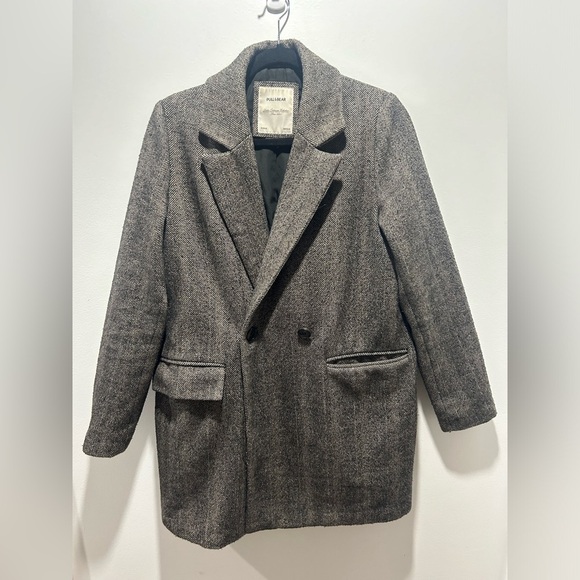 PULL & BEAR size M oversized long sleeve coat, with pockets, liner - Picture 1 of 9